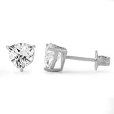 Trillion Cut CZ Stud Earrings .925 Silver