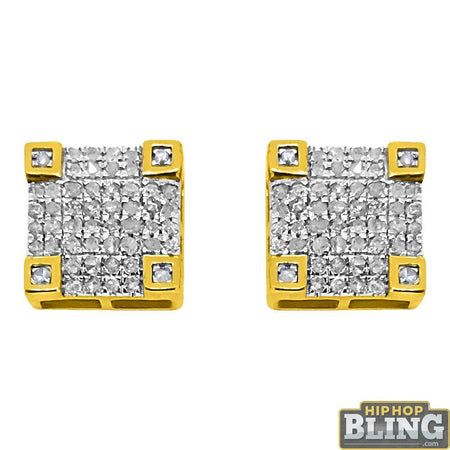 XL Kite Gold Vermeil CZ Micro Pave Earrings .925 Silver