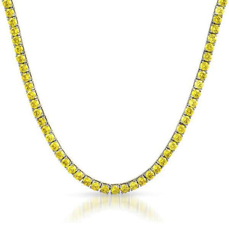 Canary Yellow 6MM CZ Stainless Steel Tennis Chain