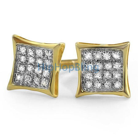 MED Kite Gold Vermeil CZ Micro Pave Earrings .925 Silver