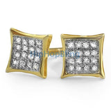 .10ct Diamond Kite Micro Pave Earrings Gold Vermeil