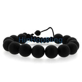 Matte Black Beads Disco Ball Bracelet