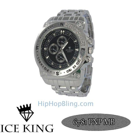 Black Super Techno Watch .10ct Real Diamonds Leather