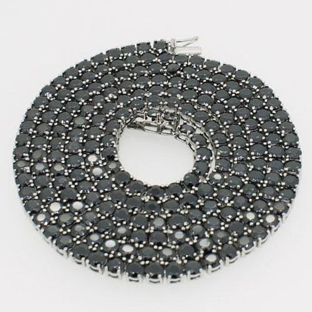 Black 6MM CZ Stainless Steel Bling Tennis Chain