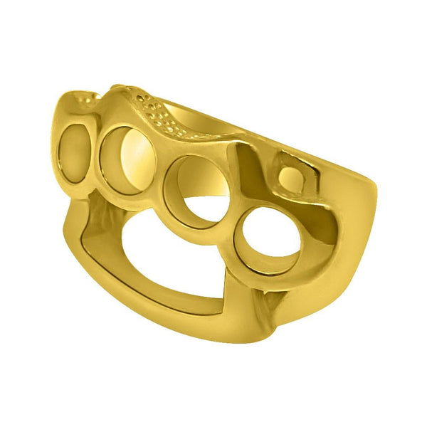 Brass Knuckles Design Gold Ring Stainless Steel