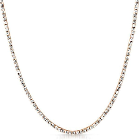.925 Silver 2MM CZ Micro Tennis Chain Rose Gold Bling