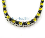 Canary & Black Panther 1 Row Iced Out Chain