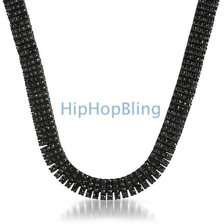 Black & White Checkered Iced Out Black Chain