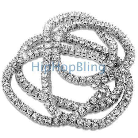.925 Sterling Silver 3MM CZ Bling Bling Tennis Chain