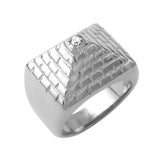 Pyramid Stainless Steel Ring CZ