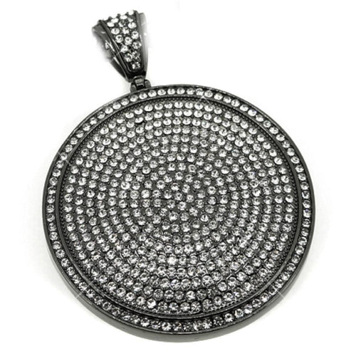 White on Black Circle Pendant