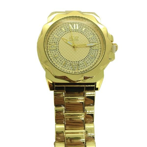 Gold Unique Bezel Fashion Hip Hop Watch