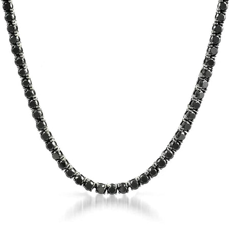 Black 6MM CZ Stainless Steel Bling Tennis Chain