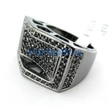 Bridge of Ice CZ Black on Black Mens Ring