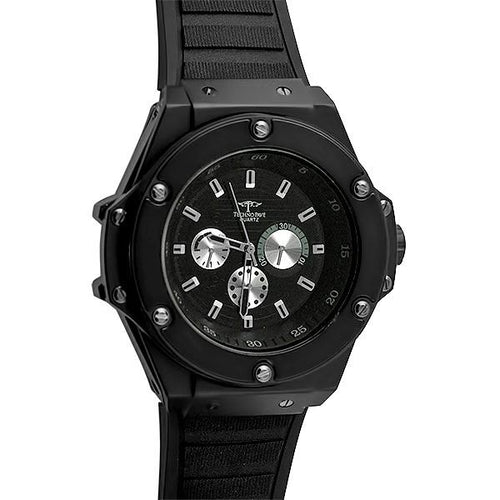 Black Solid Fashion Hip Hop Watch