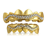 Bling Bling Gold Grillz Wavy Ice Set