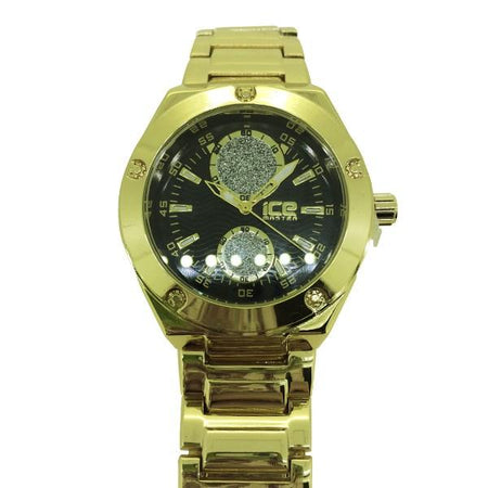 Gold Modern Fashion Metal Watch Black Dial