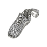 .925 Silver Mini 3D Shoe CZ Rhodium Bling Bling Pendant
