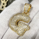 Bubble Initial Letters - .925 Sterling Silver - 18K Gold