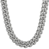 Baguette CZ 17MM Cuban Rhodium Bling Chain