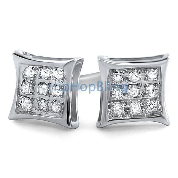 .05ct Diamond Kite Earrings .925 Silver