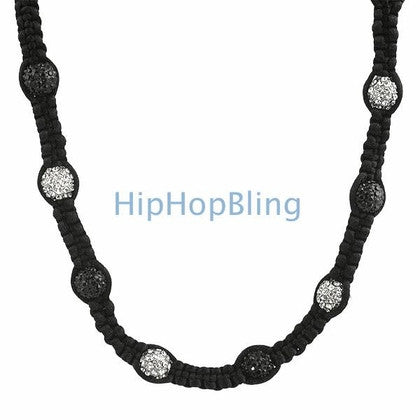 6mm Black Bead Dog Tag Ball Necklace