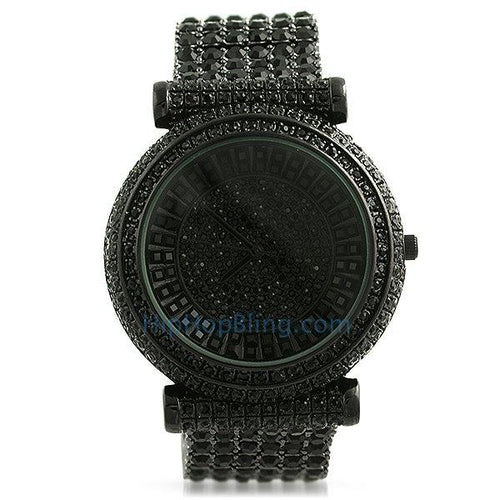 Baguette Baller Black Custom Bling Bling Watch