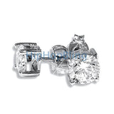 6mm Round CZ Signity Sterling Silver Solitaire Earrings