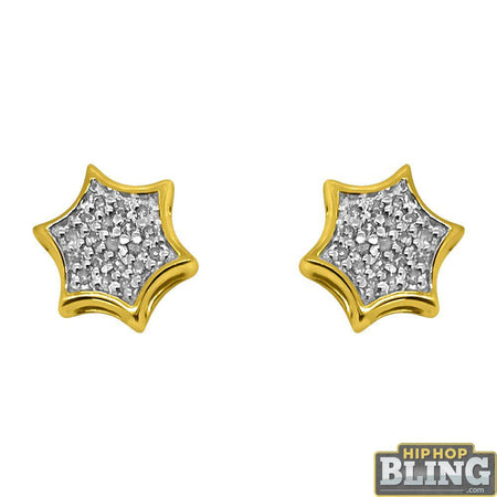 Rose Gold CZ Solitaire Circle Bling Bling Earrings