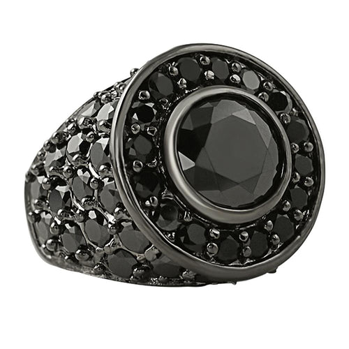 Custom Centerstone Black CZ Bling Bling Ring