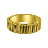 Mesh Band Gold Ring Stainless Steel
