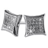 Kite 32 Stones Bling Bling CZ Micro Pave Earrings .925 Silver
