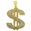 Large Dollar Sign Gold Steel Cash Money Pendant