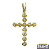 .73cttw Diamond Cluster Cross Pendant 14K Yellow Gold