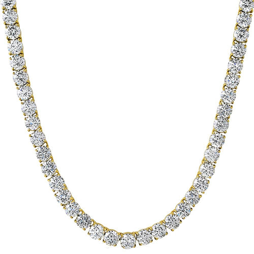 6MM CZ Gold Steel 1 Row Hip Hop Tennis Chain