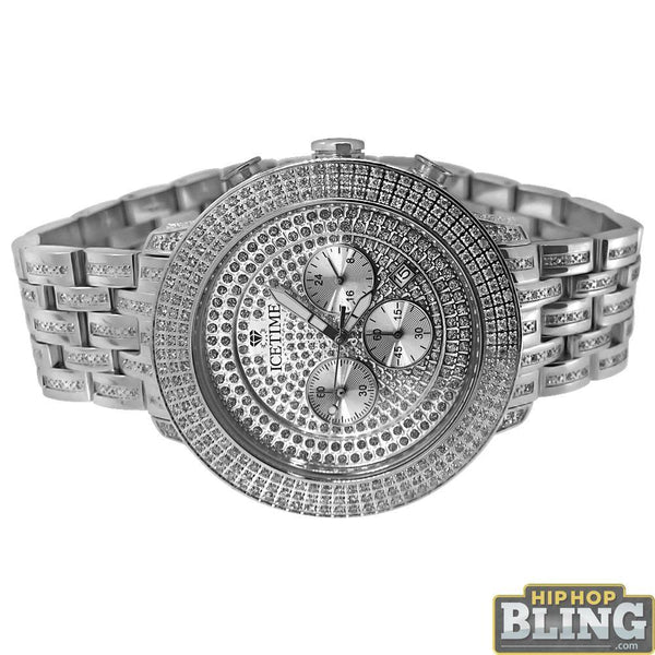 4.00 Carat Diamond Prince Steel Watch by IceTime