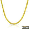 .925 Silver Canary CZ Gold 3MM Tennis Chain Bling Bling