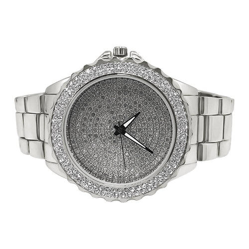 Big Boss Bling Bling Dial Heavy Silver Hip Hop Watch