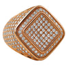 Deep Ice Rose Gold CZ Micro Pave Bling Ring