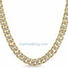 .925 Sterling Silver CZ Gold Cuban Chain 10MM