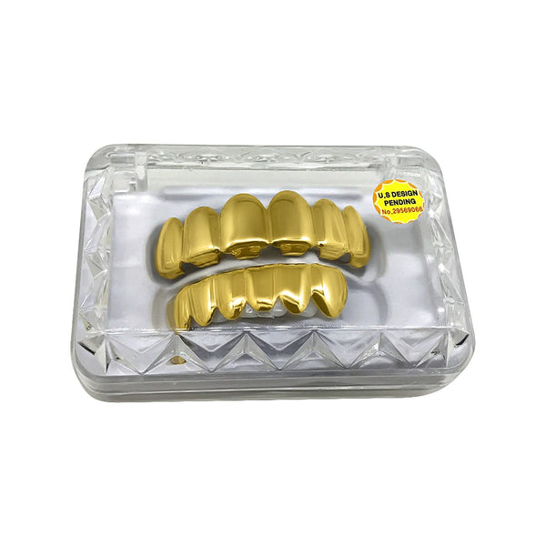 Gold Grillz Shiny Top & Bottom Teeth Combo