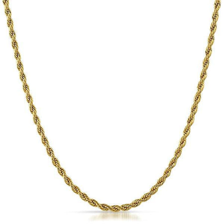 CZ Clasp Rope Gold Stainless Steel Chain 4MM