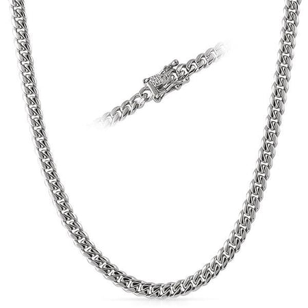 12MM Large Rhodium Bead Chain Necklace