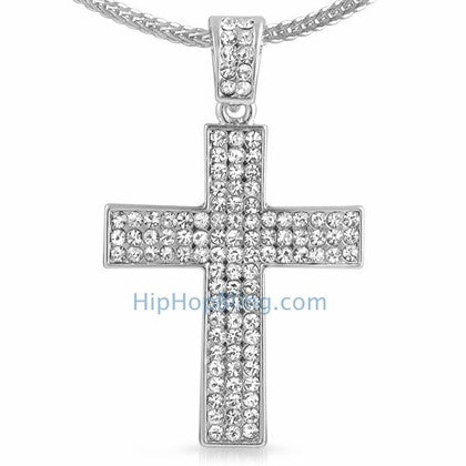 3 Row Cross Bling Bling Chain Small