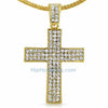 3 Row Cross Gold Bling Bling Chain Small