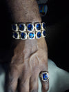 Fully iced Out Lab Sapphire Hip Hop Gold Ring