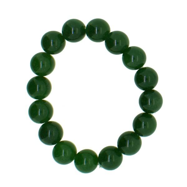 Natural Jade 12MM Polished Asian Bracelet
