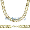 Figaro 12mm 20 Inch Gold Plated Hip Hop Chain Necklace