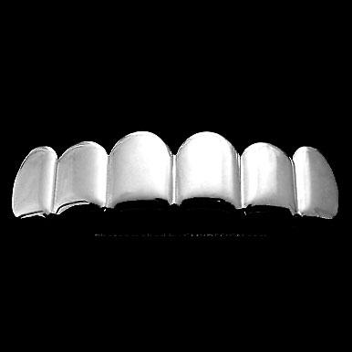 TOP All Shiny No Ice Silver Tone Grill Teeth Hip Hop Grillz