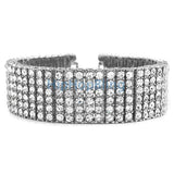 6 Row Iced Out Bling Bracelet Silver * Premium *